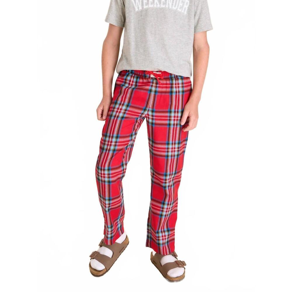 NEW CHUBBIES boy's holly jolly stitchs pants in red plaid